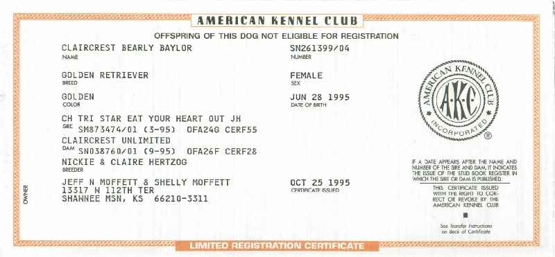 Limited And Full Registration For Dogs 2025