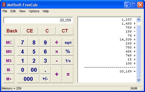 Moffsoft Calculator