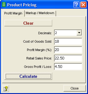 Calculate profit margin with our calculator software
